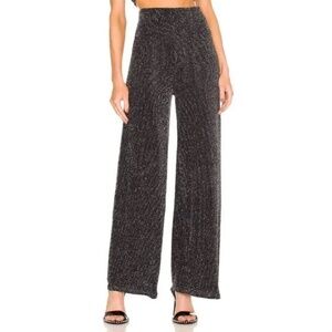ALIX NYC Eames Wide-Leg High-Rise Pant in Black & Silver